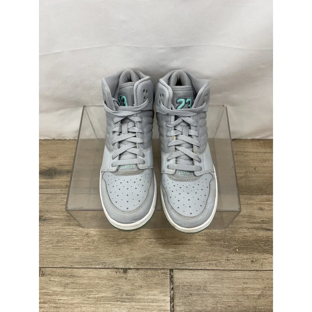 Nike Air‎ Jordan Flight 45 High Wolf Grey Green Glow Kids 6.5Y 828237-041